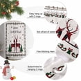 thumbnail image 4 of Merry Christmas Shower Curtain, 36" x 72", Elk and Xmas Tree Floral Border Waterproof Bathroom Curtain Washable Shower Curtain Set with 12 Hooks, 4 of 6