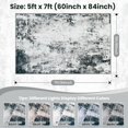 thumbnail image 2 of Modern Abstract Area Rug 5x7 Living Room Carpet Machine Washable Rug Non Slip Bedroom Carpet Dorm Rugs Nursery Rug Stain Resistance Mat for Dining Room Wool Indoor Rug Gray Black Blue, 2 of 7