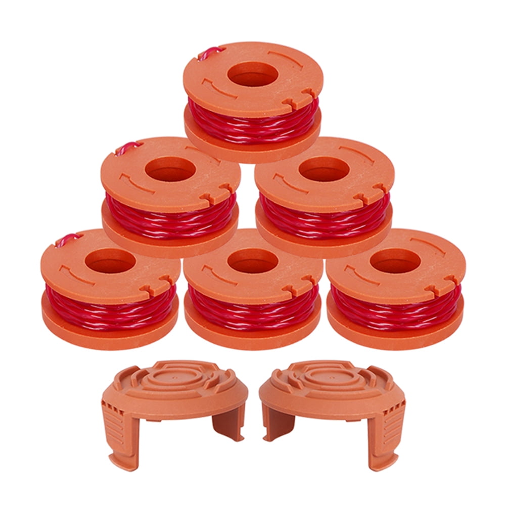 6 Pcs Edger Spools Replacement with Spool Cover for Worx WG180 WG163