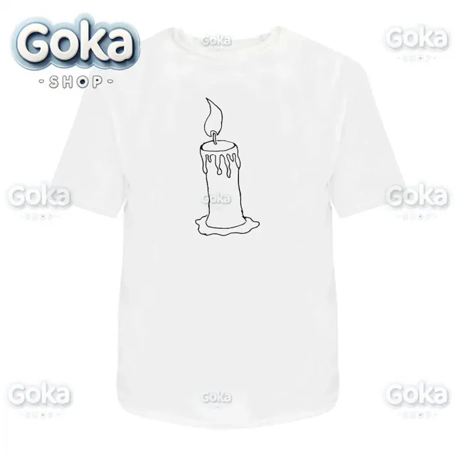 Camisetas con gráficos de velas, ropa para hombre, nuevas camisetas y tops, camisetas de algodón para mujer, camisetas estampadas, ropa Y2K, lindas y divertidas camisetas