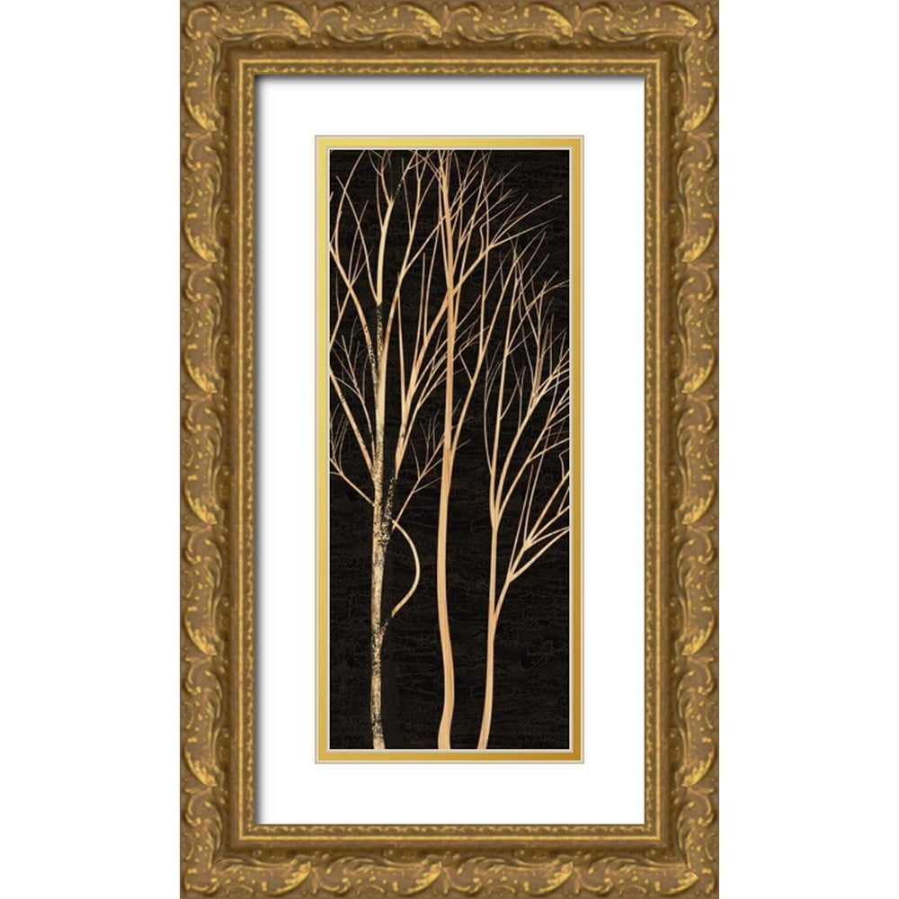 Greene Taylor 8x14 Gold Ornate Wood Framed with Double Matting Museum Art Print Titled - TREE SILHOUETTE I