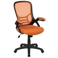 thumbnail image 3 of BizChair High Back Orange Mesh Ergonomic Swivel Office Chair with Black Frame and Flip-up Arms, 3 of 16