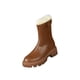 thumbnail image 5 of Botas de invierno para mujer, antideslizantes, suaves, con forro de felpa, impermeables, con cierre de cremallera, botines para clima frío, botas de , marrón, 35 Salvador botas de nieve, 5 of 10