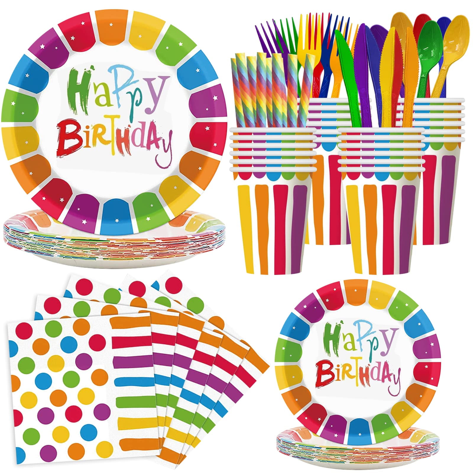 Hippie Tie Dye Birthday Party Supplies Rainbow Adult Birthday Disposable  Tableware Set Paper Plates Cups Napkins