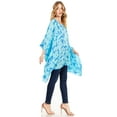 thumbnail image 4 of Sakkas Adalwin Desert Sun Lightweight Circle Ponch Tunic Top Blouse W / Embroidery - 36-Turquoise - One Size, 4 of 5