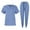 Light Blue #025, variant on Scrubs Sets for Women Soft V Neckline Nursing Scrubs Top and Jogger Pants Professional Stretch Medical Uniform with Pockets Black 2XL