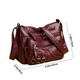 thumbnail image 3 of Multi-Pocket Bag 9.84x7.09x3.54in PU Organizer Handbag Black Brown Red Textured Shoulder Purse Compact Work Tote Essential Structured Purse Functional Compartment Travel Ready Bag​, 3 of 8