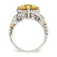 thumbnail image 2 of Sterling Silver w/14ky Citrine Cushion Ring, 2 of 3
