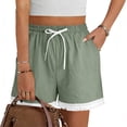 thumbnail image 6 of Women's Linen-Blend Casual Shorts with Elastic Waist and Side Pockets for Comfortable Summer Wear, 6 of 8