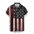 thumbnail image 5 of Men's 4th of July T-Shirt Turn-Down Collar Blouse Button Down V Neck Tops Independence Day Shirts Red White Blue Stars Graphic Tee Short Sleeve Top Summer Dress Shirt Trendy Casual 2025, 5 of 6