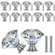 thumbnail image 1 of Perillas de puerta de cristal de 30 mm con tornillos, juego de 12 perillas de gabinete de cristal transparente y base de aleación de plata, manijas de perillas de cajón decorativas XianweiShao 8390614520707, 1 of 1
