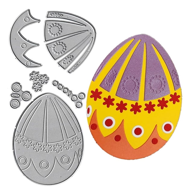 Troqueles de corte NVZBL de huevos de Pascua y flores, plantillas metálicas