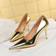 thumbnail image 3 of Nuevo estilo de mujer, moda, banquete, tacones altos, metal, tacón fino, muesca poco profunda, puntiaguda, discoteca, zapatos individuales sexys para damas de lujo, 3 of 5