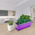 thumbnail image 4 of Kaireo Clearance, Thickened Rectangular Pot Gardening Vegetable Planting Box, Flower Window Pp Resin Rectangular Window Planters Vegetables Growing Container Garden Flower Pot for Balcony with Tray, 4 of 7