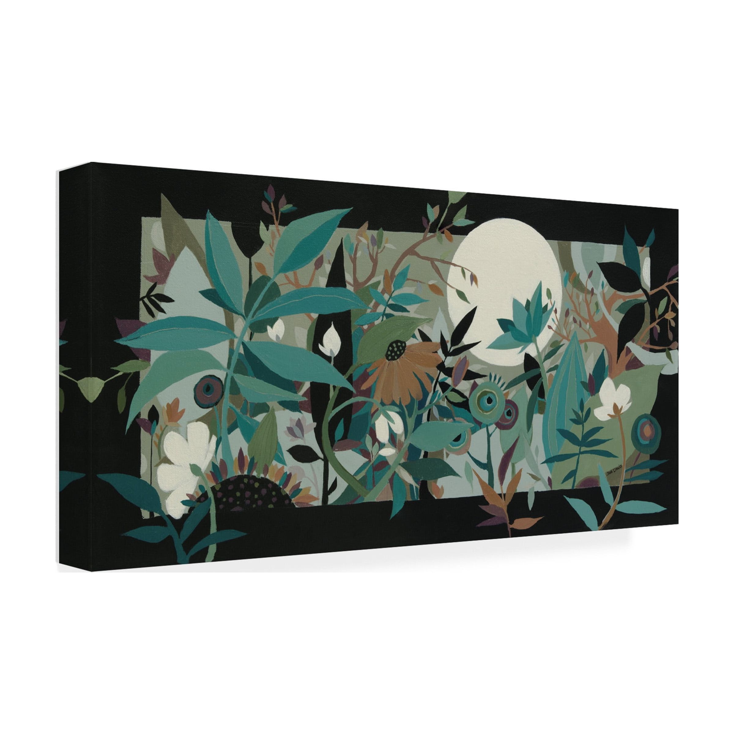 Canvas Wall Art - Sue Davis 'New Garden' Wall Art for Living Room, Bedroom, or Office DÃ©cor by Trademark Fine Art - 32 x 16 Inches