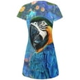 thumbnail image 2 of Blue Hyacinth Macaw Splatter All Over Juniors V-Neck Dress, 2 of 2