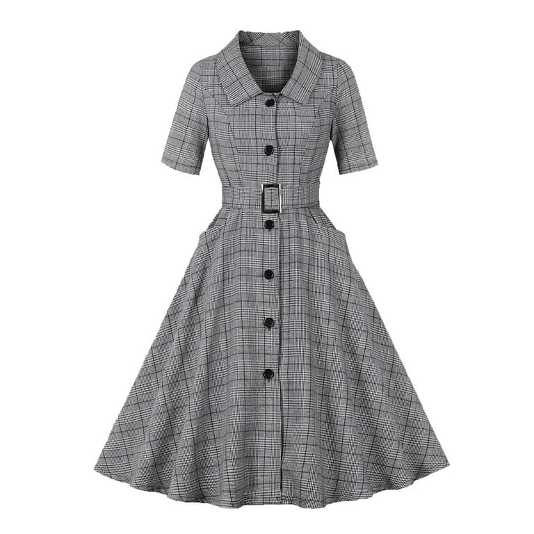 black white plaid dress Leveret Girl and Doll Cotton Plaid Dress Plaid Black & White / 12