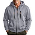thumbnail image 2 of Casual Hooded Jackets for Men Zip Up Long Sleeve with Pockets Outdoor Jacket, 2 of 7