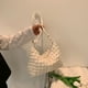 thumbnail image 5 of Bolso de mano de pana suave a cuadros para debajo del brazo, moderno, sencillo, de color liso, blanco, 5 of 5
