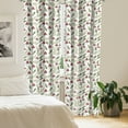 thumbnail image 3 of Ambesonne Mushroom Window Curtains, Leaves Forest Elements, Each 28" W x 95" L, Reseda Green Ruby, 3 of 5
