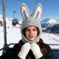 thumbnail image 3 of For Cute Bunny Hood Animal Ears Bonnet Easter Bunny Prop And Cute Headgear Prop Whiterabbit Rabbitcostume Adult Easterbunny Keep Warm Autumn Winter Adult Auto Shade Goggles Goggles Glasses Bow And for, 3 of 3