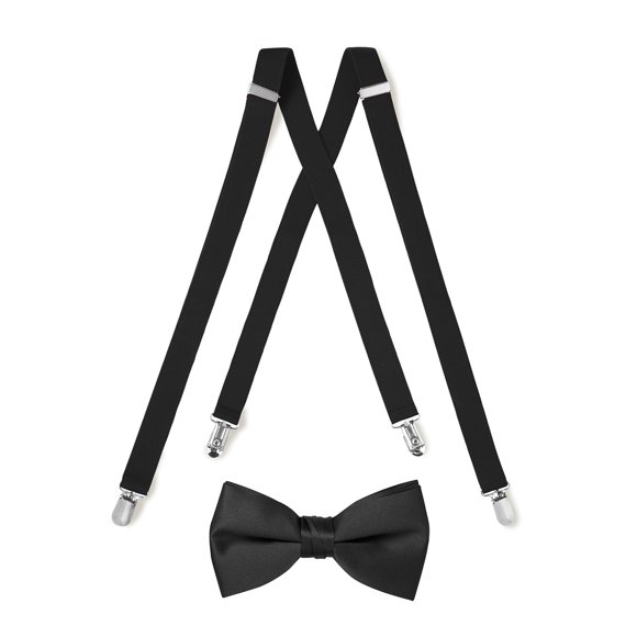 Tuxedo Park Suspender & Bow Tie Set (Kids, Black)