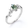 thumbnail image 2 of Floral 1 Carat Pear Cut Moss Agate Engagement Ring, 2 of 2