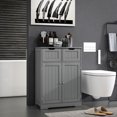 thumbnail image 2 of kleankin Freestanding Bathroom Cabinet with 2 Drawers and Adjustable Shelf, 2 of 10