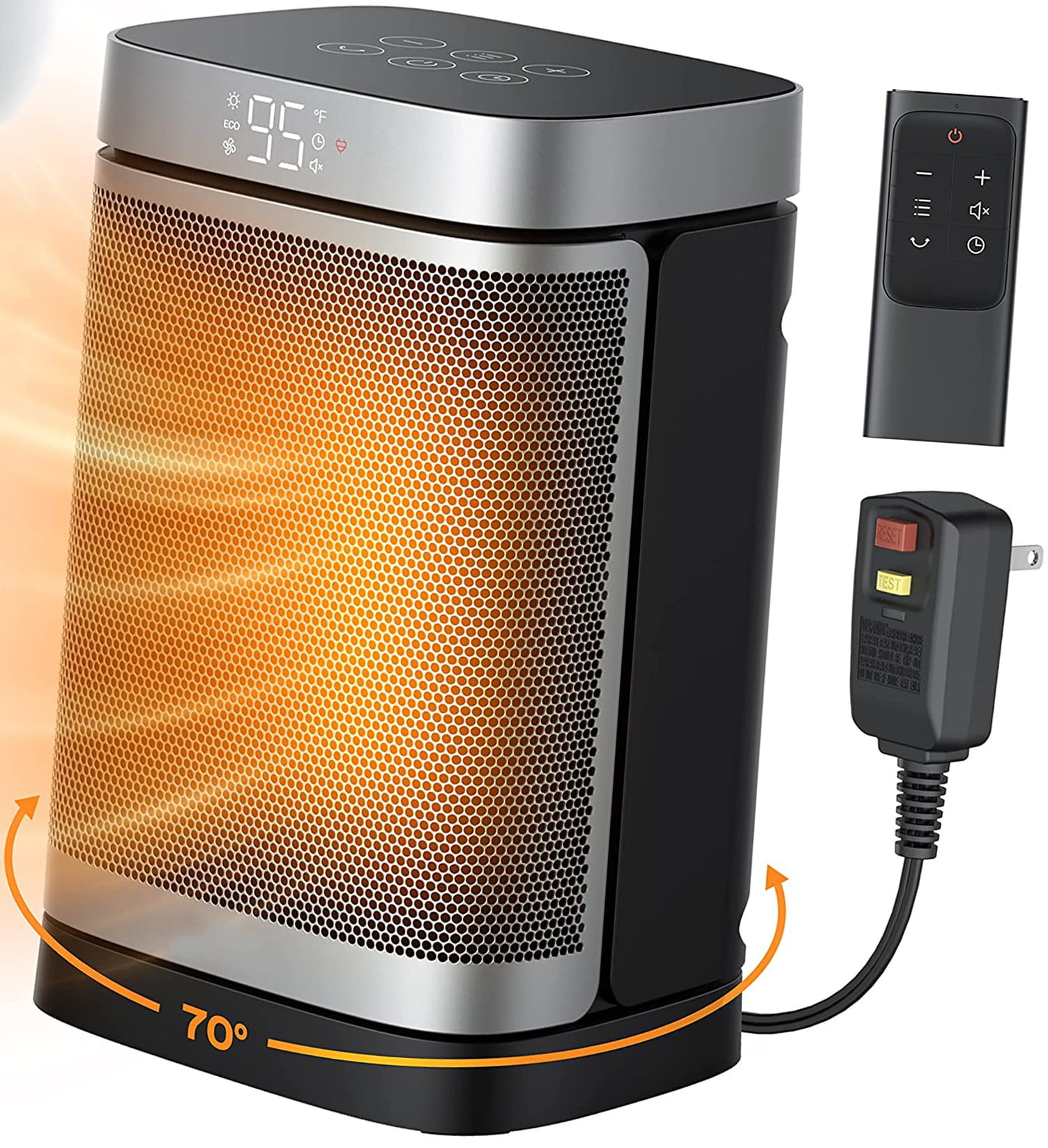 Space Heater for Bathroom and Indoor, Portable 1500W Ceramic Electric