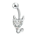 thumbnail image 1 of EeaseCA 1Pc Heart Shape Navel Ring Fashion Navel Button Beautiful Belly Ring for Lady, 1 of 7