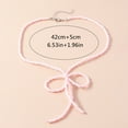thumbnail image 3 of ZPAQI Vintage Niche Cold Wind Exaggerated Rice Bead Bowknot Necklace Clavicle Chain, 3 of 21