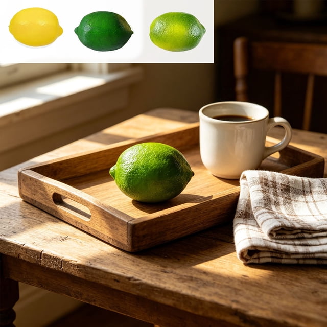 MTBLYS Plastic Artificial Lemon Fake Fruit Props 7.5Cm Realistic Faux Lemon Home Kitchen Decoration Wedding Party Centerpiece Use