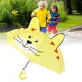 thumbnail image 2 of Kid Umbrella with Curved Handle Lovely Cartoon Animal Easy Operation Light Weight Girls Umbrella Easy Hanging for Raining Clear Day[Yellow], 2 of 9