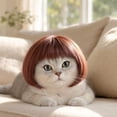 thumbnail image 6 of huayou Pet Bob Wig, Short Hair Costume Headpiece with Adjustable Tie Strap, Synthetic Hair Dress-up Accessory for Small & Medium Dogs and Cats, for Party, Cosplay & Daily Photography Use, 6 of 7