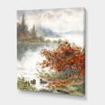 thumbnail image 3 of Designart ' View Of The Lake In Autumn Colored ' Traditional Canvas Wall Art Print, 3 of 4