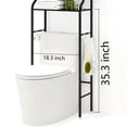 thumbnail image 5 of SUSUZI Over The Toilet Storage Shelf 3-Tier Bathroom Organizer Rack Metal Bath Shelves Space Saver Freestanding Above Toilet Stand for Bathroom Laundry, Black, 5 of 11