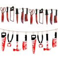 thumbnail image 1 of Decoraciones para fiestas de Halloween, pancarta de cumpleaños aterradora compatible con decoraciones para fiestas infantiles de Halloween, 2 piezas, 1 of 5