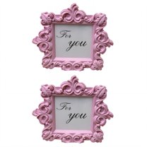 DESIGNICE 2Pcs Vintage Picture Frames,Art Painting Small Picture Frames,Desk Decor Photo Frame,4.93"X3.75",Pink