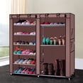 thumbnail image 4 of UWR-Nite Shoe Rack Portable Free Standing Shoe Organizer, 27 Pairs Portable Double Row, Place Shoes, Boots, Shoe Boxs with Dustproof Cover, 4 of 7