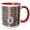Red/White, variant on 3drose, Modern Snakeskin with Round Framed Monogram Letter K, 11oz Two-tone Blue Mug