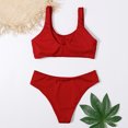 thumbnail image 5 of Sngxgn Bikini Set for Women Two Piece Swimsuit V Neck Top Wide Straps Mid Rise(Red,S), 5 of 7