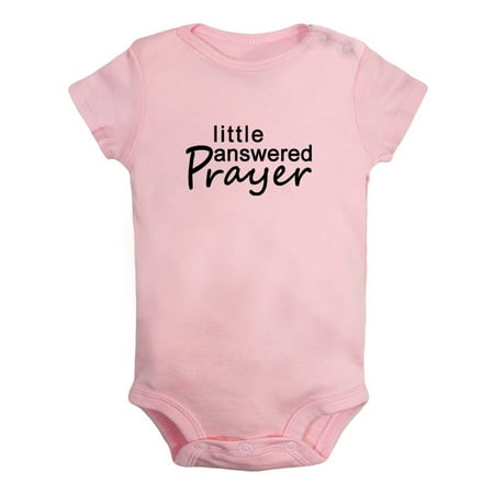 

Little Answered Prayer Funny Rompers For Babies Newborn Baby Unisex Bodysuits Infant Jumpsuits Toddler 0-12 Months Kids One-Piece Oufits (Pink 12-18 Months)