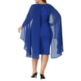 thumbnail image 3 of Agnes Orinda Plus Size Dress for Women V Neck Cape Sleeve Midi Bodycon Cocktail Dress, 3 of 5