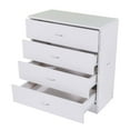 thumbnail image 6 of MDF Wood White Simple 4-Drawer Dresser Bedside Table Bedroom Storage Cabinet Wooden Nightstand, 6 of 7