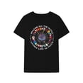 thumbnail image 2 of Girl's Graphic Print T-Shirt - Short Sleeve Crew Neck Casual Top with Peace Symbols & Inspirational Quote, Lightweight Summer & Spring Tee, Machine Washable, Nontransparent Fabric, 2 of 6