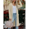thumbnail image 2 of KISSMODA Women's Casual Long Sleeve Draped Open Front Knit Cardigan Sweater with Pocket, 2 of 5