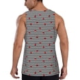 thumbnail image 3 of Gaeub Ladybugs on Black and White Striped Men's Athletic Tank Top, Workout Sleeveless Shirts, Running Tank Tops for Gym, Running, Training - X-Large, 3 of 9
