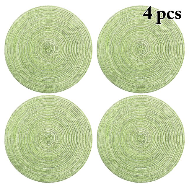 Coofit 4PCS Table Placemat Creative Universal Round Non-slip Table Mat Trivet Mat