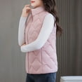 thumbnail image 7 of Womens Lightweight Puffer Vest Jacket Plus SIze Winter Thick Warm Outerwear Sleeveless Stand Collar Full-zip Coat (2XL, Pink), 7 of 7
