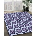 thumbnail image 3 of Ahgly Company Machine Washable Indoor Round Transitional Dark Slate Blue Purple Area Rugs, 6' Round, 3 of 7
